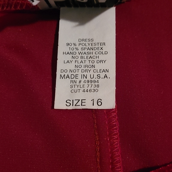 Vintage R&M Richards Red Formal Cocktail Party Holiday Xmas 2 Piece Jacket Dress - Picture 9 of 15